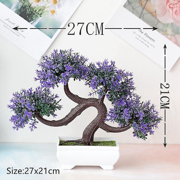 Keinotekoiset kukat + maljakko Tekokasvit Bonsai Pieni puu Ruukutettu koriste Deko Koti sisustus Hää Puutarha Syksy sisustus Maalaistalo Style 3- green