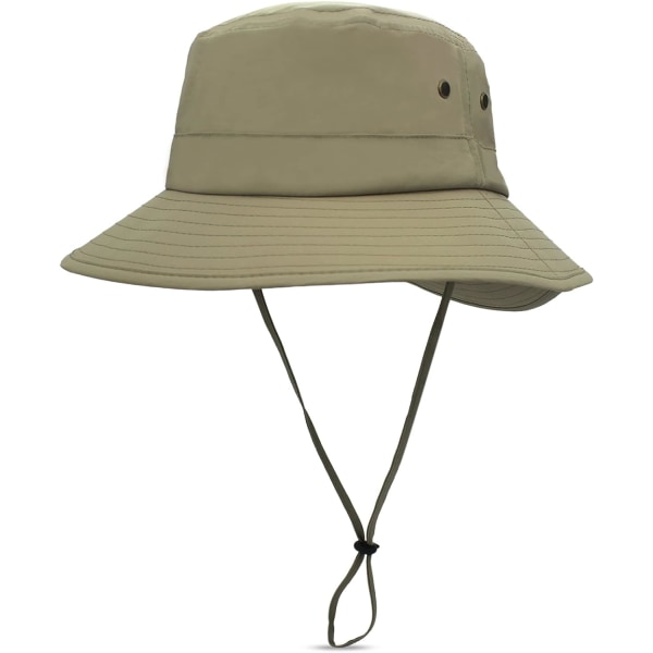 Kvinners sammenleggbar solhatt UPF 50+ Anti-UV Ferie Fjellklatring Utendørs Vanntett Reisehatt Kvinners Solhatt (Mørk khaki) dark khaki