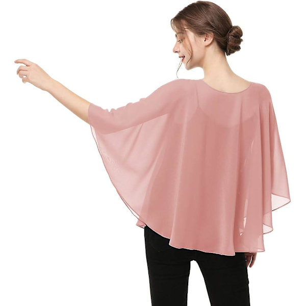 Chic Chiffon Capes Damkläder Casual Sheer Sjalar Och Wraps