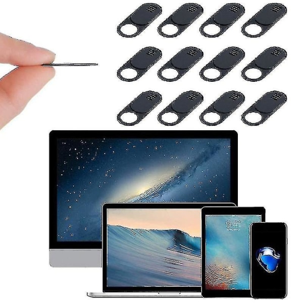 Webkameradeksel, 12-pack Ultra Thin Design Web Camera Cover Sli