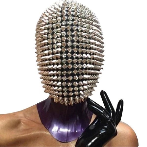 Nitade spikar Full Face Jewel Margiela ansiktsmask för Halloween Cosplay Rolig Silver