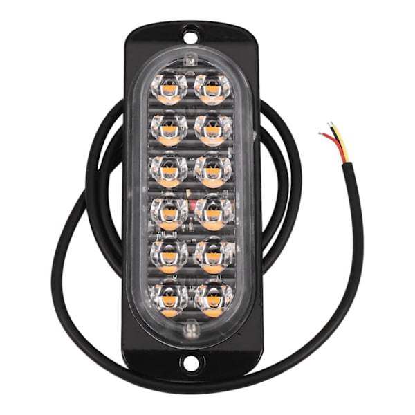 4 stk. 12-LED blinkende advarselslys til bil, orange, til nødsituationer, til kølergrill