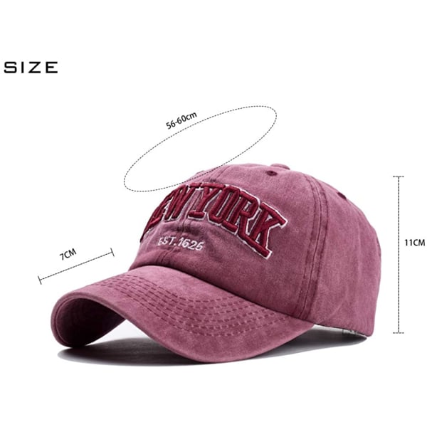 Dame Baseball Cap Retro Baseball Cap Bomulds Trucker Spænde Bag Dad Cap Justerbar Udendørs Sports Cap (Claret) Claret