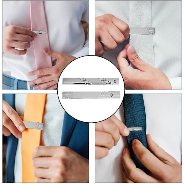 Slips för män, slipsklämma för män, slipsklämma, smal slipsklämma, klassisk slipsklämma, bröllopsdag, affärsdaglig, 2-pack