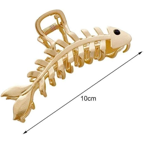 Hårklips til kvinder med geometrisk fiskebensdesign Elegant metal hul hårklo hårpynt til kvinder (gylden)
