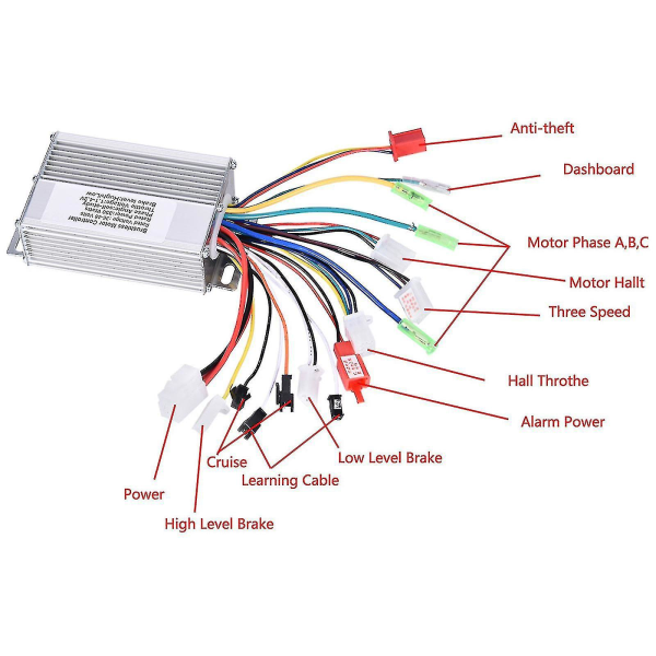 36v/48v 350w Elektrisk E-cykel Scooter Børsteløs DC Motor Hastighedsregulator