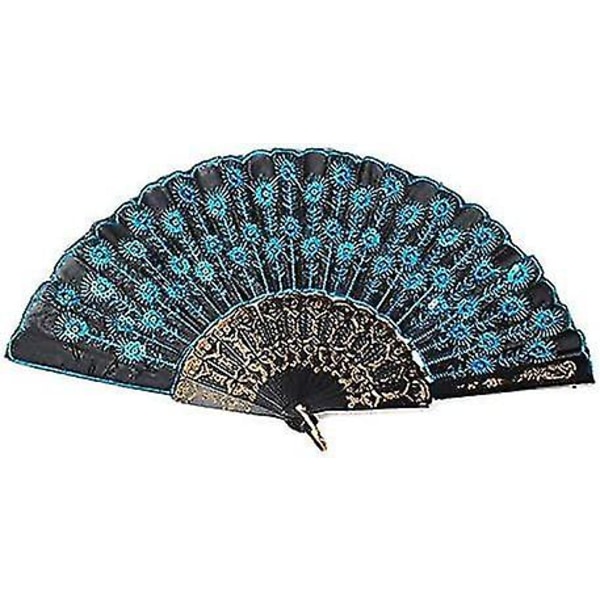 Fashion Peacock Handheld Fan Folding Hand Fans With Sequins