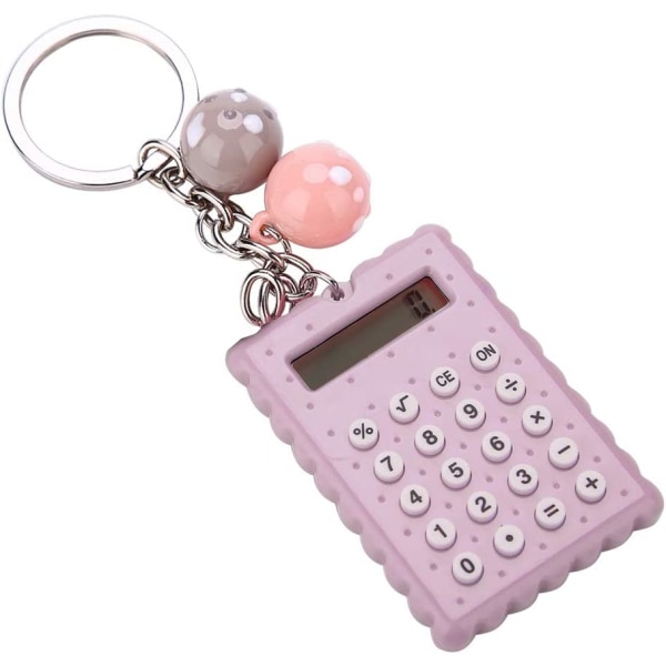 Miniräknare Bärbar PVC 8-siffrig elektronisk miniräknare med silikonknappar och nyckelknippespänne för barn och studenter Miniräknare