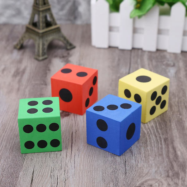 Skumterninger - Bulkpakke med 12, Store Assorterte Fargerike Skumterningkuber