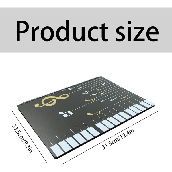 Musikmappe - A4-format, kan opbevare 30 lommenøgler