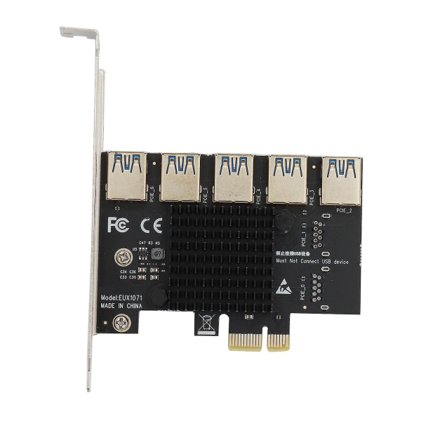 Pci-e Riser Board 1 til 5 Gpu Extender Riser Card Usb 3.0 Gpu Adapter 16x spor