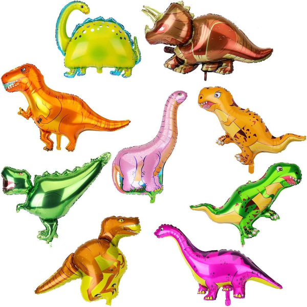 9 kpl dinosauruksen ilmapalloja, dinosaurusilmapallo viidakkojuhliin, heliumilmapallo eläinilmapallo lasten syntymäpäiväjuhliin
