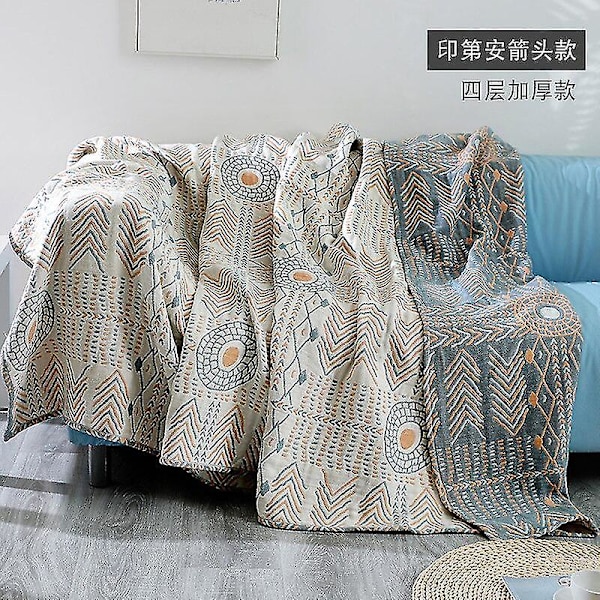 Bohemia Boho Bomuldsteppe til Sofa, Sæde, Dekoration, Støvklæde, Sengetæppe, Kontor, Bil, Seng