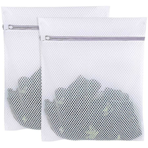 Ekstra stor mesh vaskepose, 2-pak glidelås polyester vaskepose Set of 2 24 Inch x 24 Inch