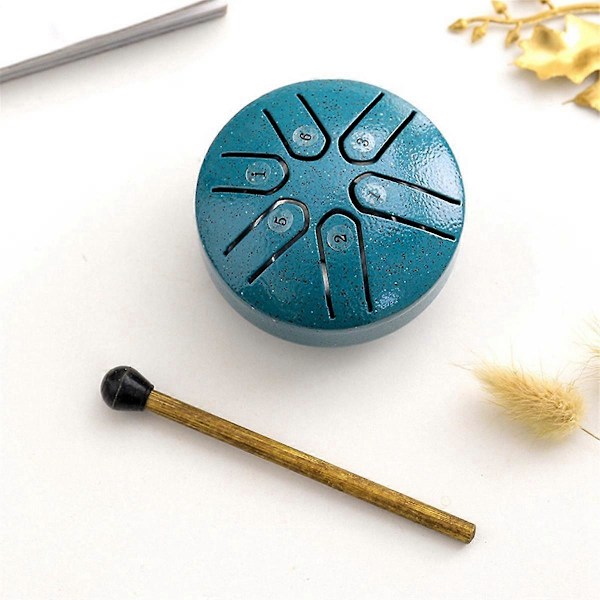 Mini Stål Tongue Drum 3 Tum Ljudläkningsset, Mini Handpan Trumma, 6-tons Bekymmersfri Trumma, Bekymmersfri Trumma A