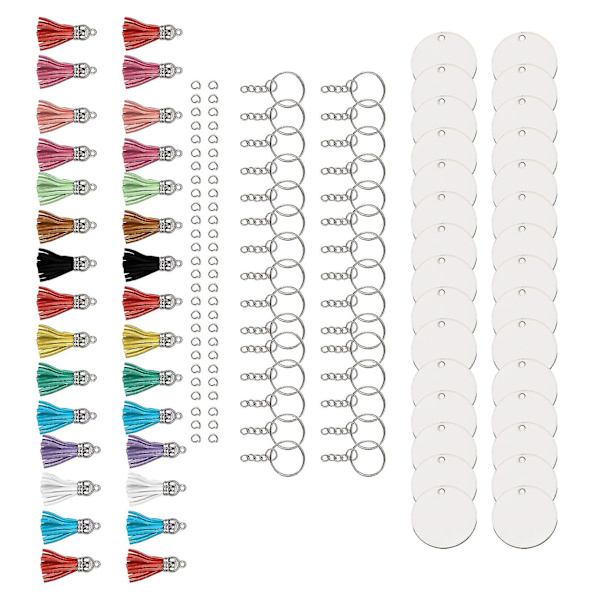 150 st sublimering blanka nyckelringar bulk, nyckelringar Ornt set