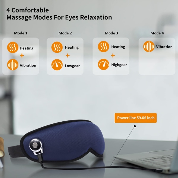 Søvnmaske, 3D dyp konturerte øyedeksler for soving, null