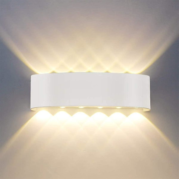 Moderne væglampe Ip65 Vandtæt 12w Led Væglamper Aluminium Indendørs Væglampe Til Stue Soveværelse Gang Trappe Gangsti (12w) [Energiklasse F]