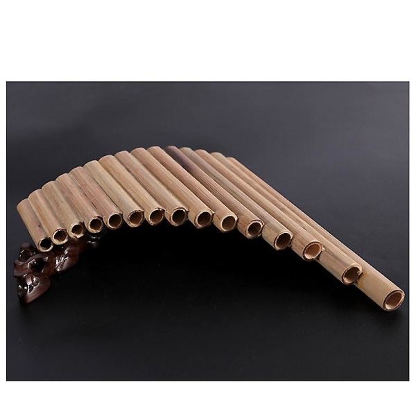 Panfløyte 15 rør Naturlig bambus Blåseinstrument Panpipe G Key Panpipe Håndlaget treblåseinstrument Folk Instrumentos