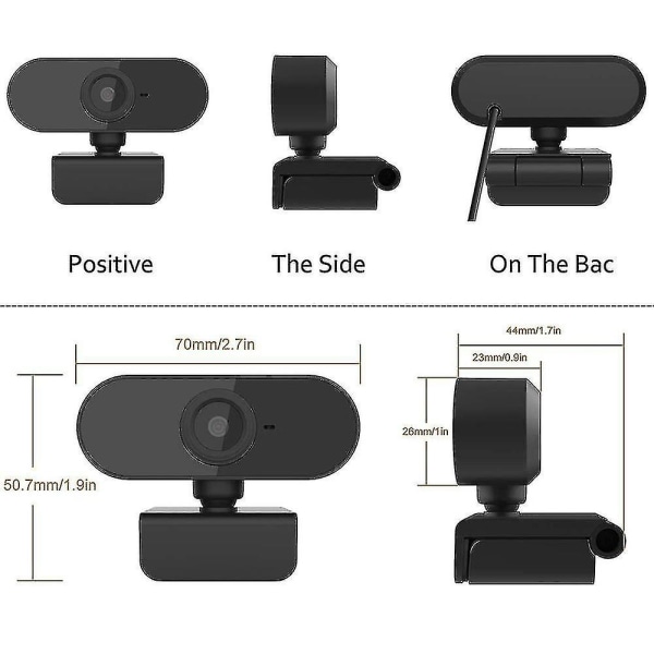 Webcam 1080p Hd Stream videostreaming, optagelse, konferencer Digitalt webkamera Hdr-video med mikrofon til pc, bærbare og stationære computere
