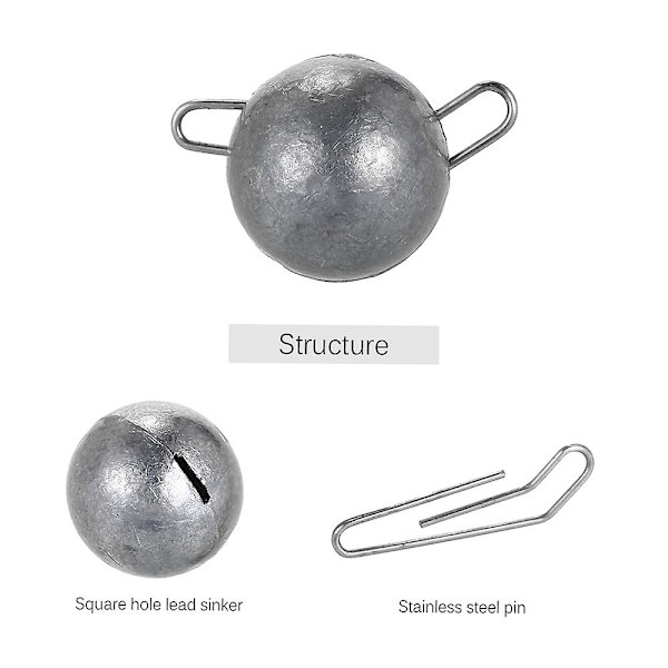 10 stk synkevekter 2g/4g/6g/8g/12g Terminal Tackle fiskeutstyr Jigghode blysynke
