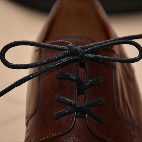 Voksede Runde Formelle Sko Snørebånd, Diameter 2,5 mm, Erstatningssnørebånd til Oxford Ankelstøvler eller Desert Boots