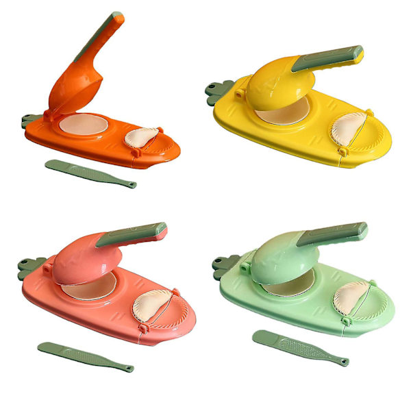 Brannsalg - Dumpling Skin Maker 2 i 1 Press Maskin Wrapper Form Dough Håndtak Verktøy Ny green