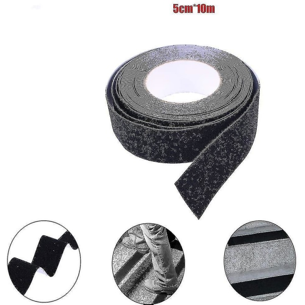 Anti-slip Tape 10m Højgreb Anti-slip Tape Anti-slip Fastgørelse, 1 Stk, Sort