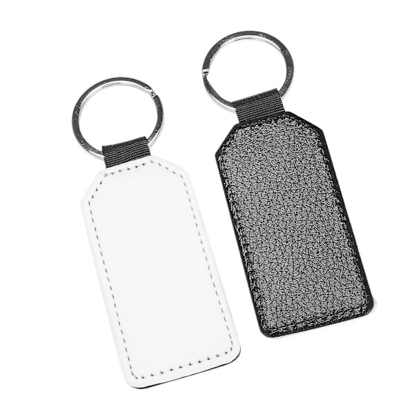 10 stk. Sublimeringsemner Nøglering Glitter PU Læder Nøglering Diy Varmeoverførsel Nøglering (sort Re