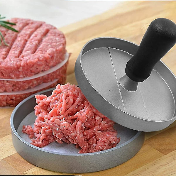 Burgerpresse 3 i 1 Burger Hamburger Patty Press Sæt Kødhammer Med 100 Ark