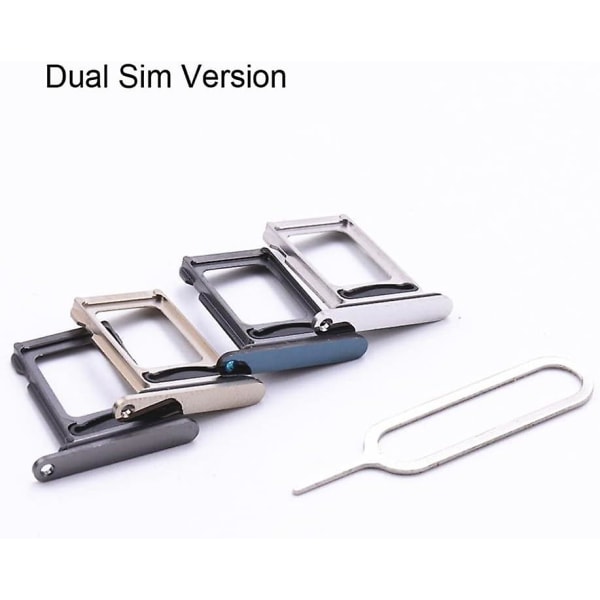 Dual SIM-kortskuffe kompatibel med iPhone 12 Pro 6,1 tommer / 12 Pro Max 6,7 tommer sort med 2 udkastningsværktøjer (dobbelt version, sort)