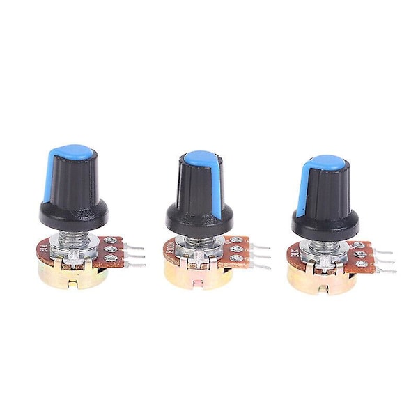9 stk. 1K 2K 5K 10K 20K 50K 100K Ohm Lineær Potentiometer til WH148