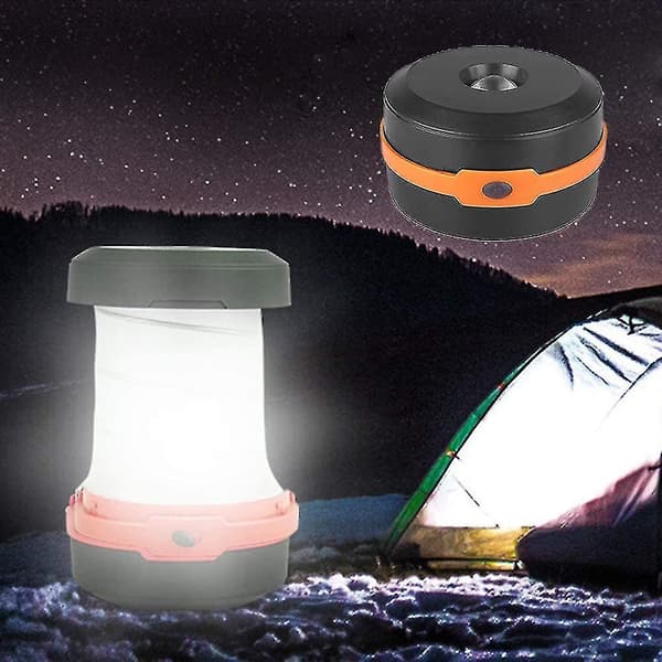 Camping Lygte Lommelygte, Foldbar, 2 i 1 Campinglampe Og Krog