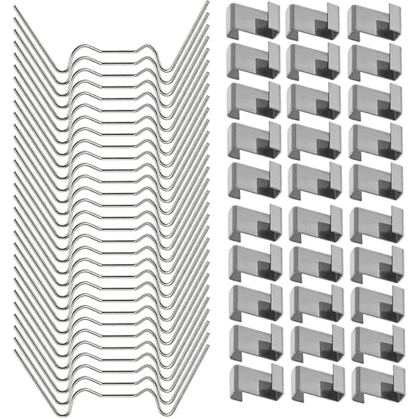 100 stk drivhusklemmer for glass, rustfritt stål drivhus vindusklemmer glass