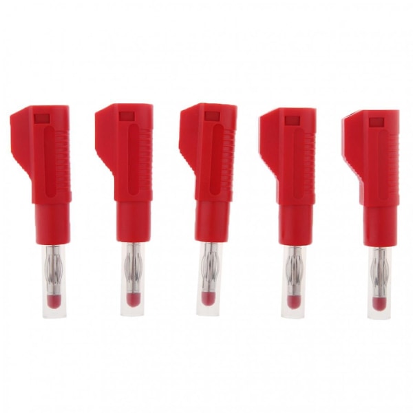 5 stykker 4 mm bananplugg For testprober Instrument Instrument Målerkontakt Rød