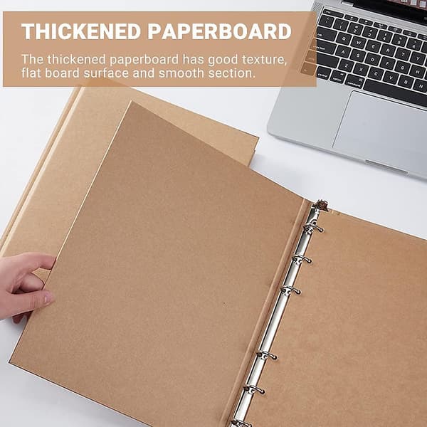 A5 Kraft-mapp A5 Ringpärm Påfyllningsbar A5 Ringpärm 6 Ringar För Att Lägga Till Present