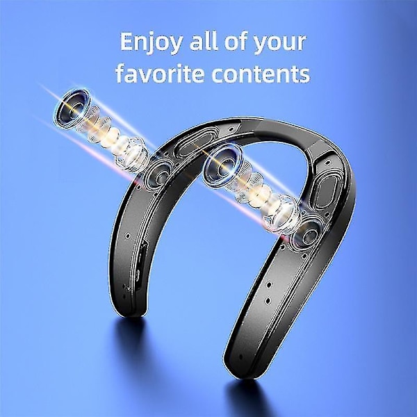 Halsmonterad Bluetooth-högtalare Hifi Bärbar Bluetooth Nackband Gaming Surround Sound Bar Stereo Ou