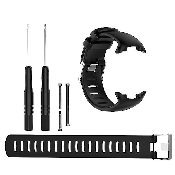 For Suunto-d4 D4i-novo Rem til håndled Åndbar rem Svedtæt Anti-ridse rem Sort
