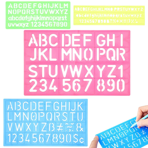 4 kpl aivolelukirjoitusstencilit Kompaktit suihkustencilit Tervetuloa-stencilkirjaimet Pienet tulostusstencilit Kirjainstencilit