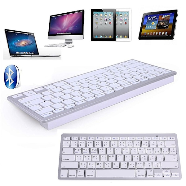 Thailand Engelska Thai 78 Tangenter Trådlöst Bluetooth-kompatibelt Tangentbord För I-pad Laptop Mac-book Tablet Pc Mobiltelefon