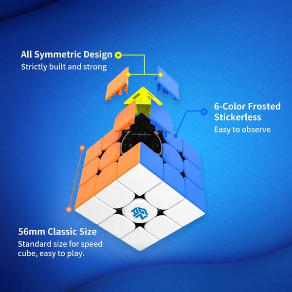 GAN 356 R S Speed Cube - Glat og hurtig 3x3 Magic Cube (Stickerless)