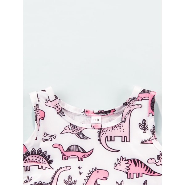 Barnebadedrakt for småbarn, badedrakt for jenter, tankini-bikinisett, badedrakt S Dinosaur print 100CM