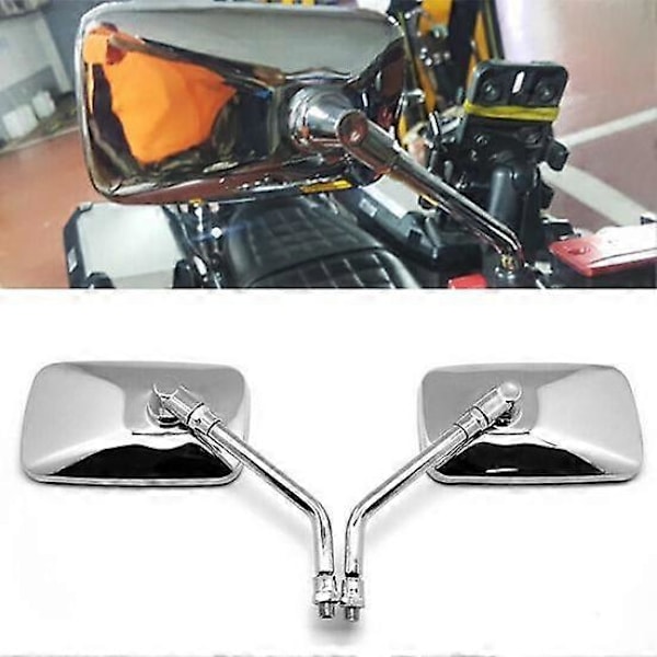 2 stk. 10 mm universelle rektangelformede motorsykkelstyre sidespeil