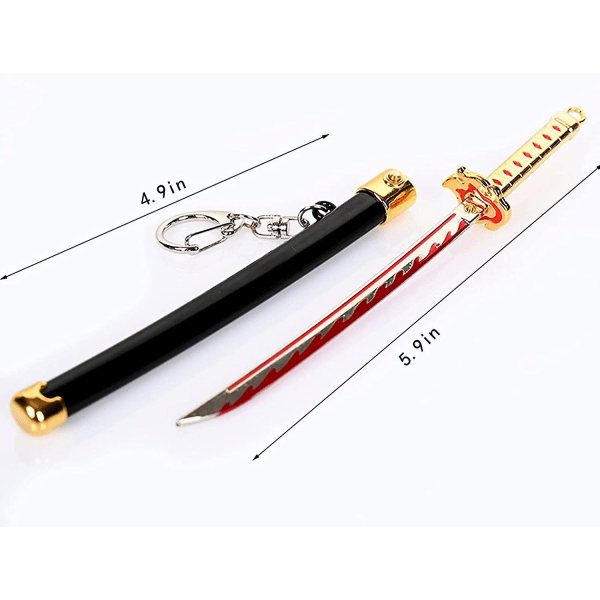 Demon Slayer Svärd Mini Katana Nyckelringar Anime Figur Tanjiro För Män Kimetsu No Yaiba Zenitsu Nyckelkedja Cosplay Hänge