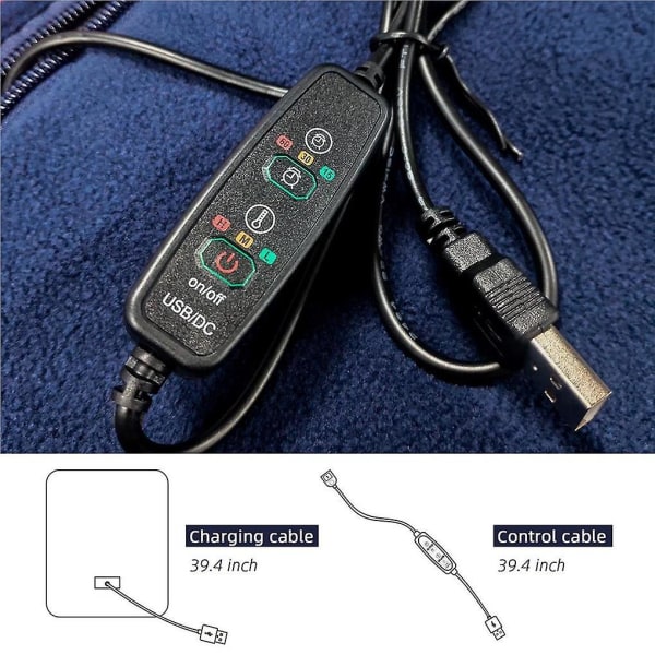 Elektrisk uppvärmd filt USB bilvärmesjal filt hopfällbar