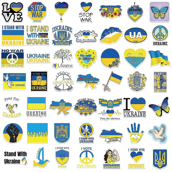 50 stk/pakke I Stand With Ukraine Sticker