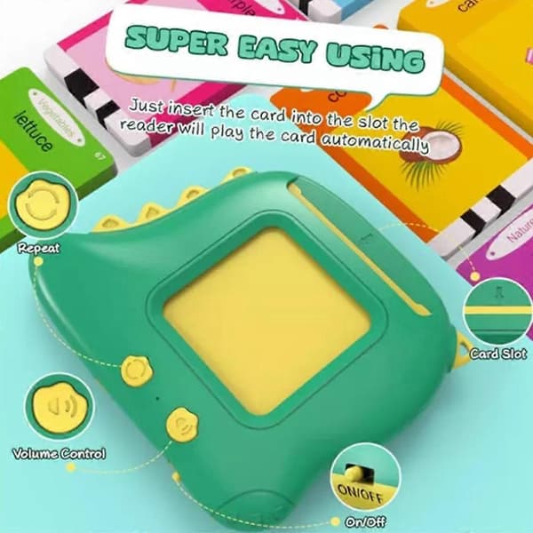 Advocatey Engelsk Flash Card Reader, Læringsleker for Småbarn 2-4 År bule