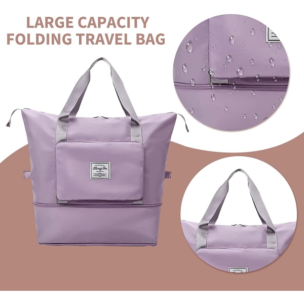 Vikbar resväska med stor kapacitet, bärbar hopfällbar reseväska