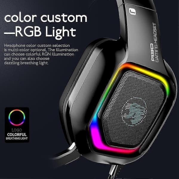 Wired Gaming Headset Headset Rgb Led Light Headset (pink)