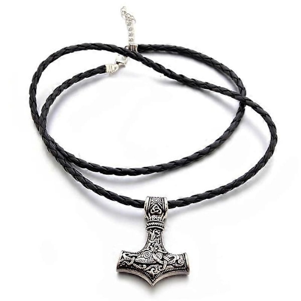Halsband Tors hammare Konstläder Silver silver